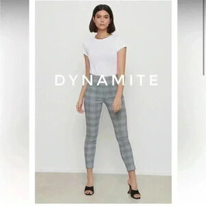 Dynamite Christy Plaid High-Rise Pant  size M